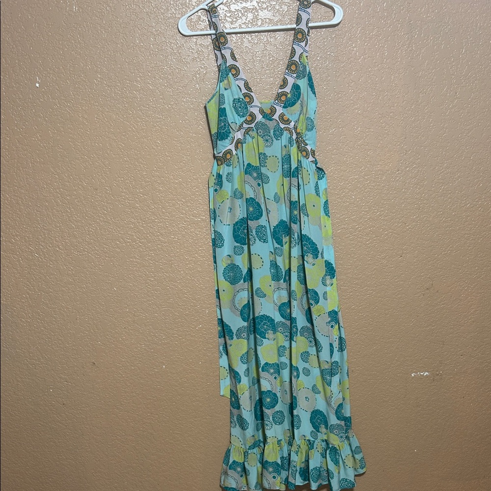 Stylish Maxi Dress in Blue and Green